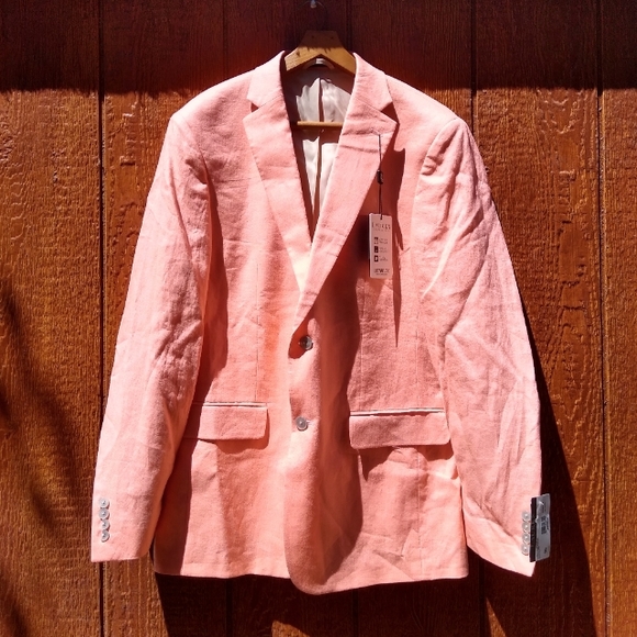 NWT Men's Lauren Ralph Lauren Ultraflex 100% Linen Lassiter Coral Blazer - Picture 2 of 16